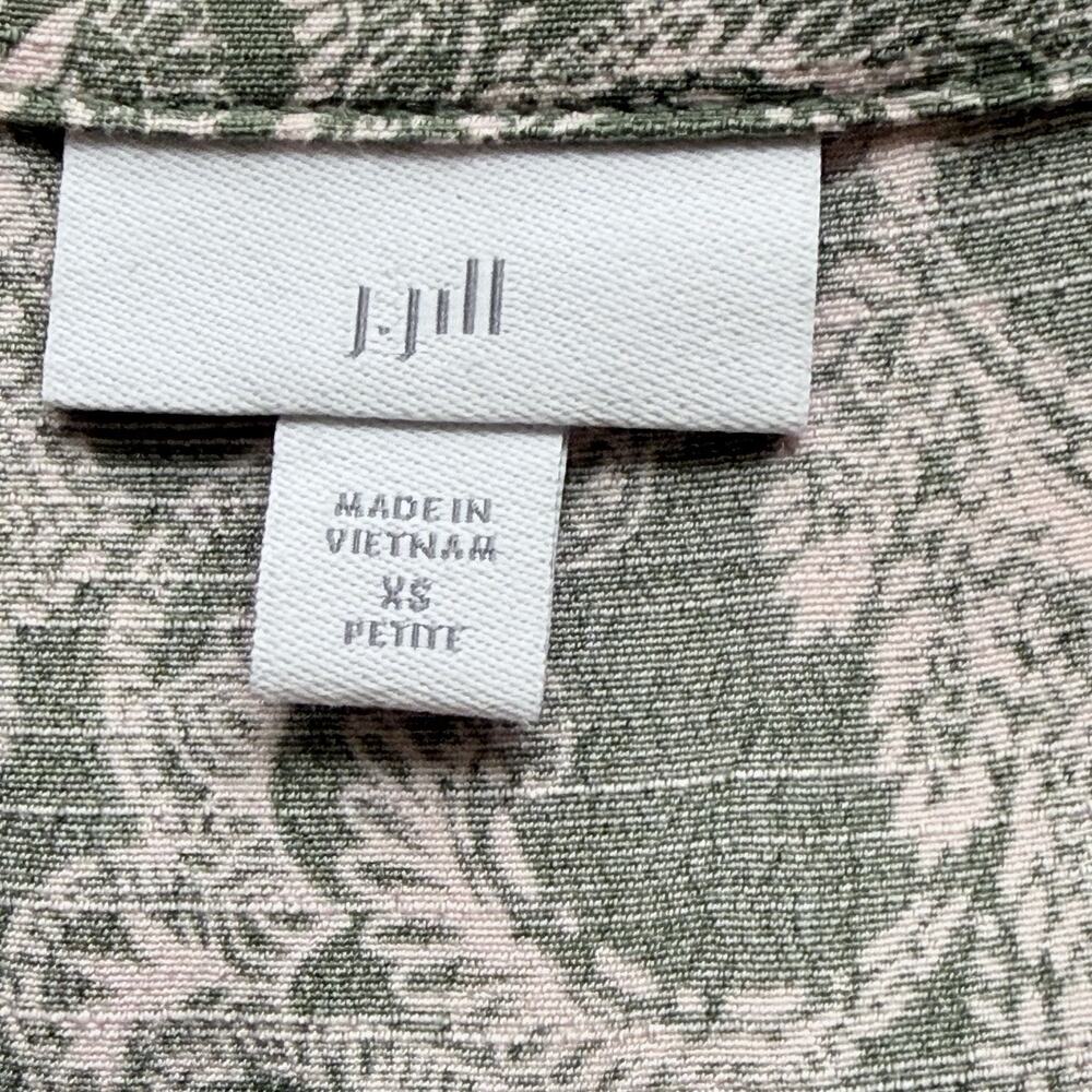 J. Jill Dress Size XS Petite Green Pink Boho Peasant Paisley Shift - Picture 5 of 7
